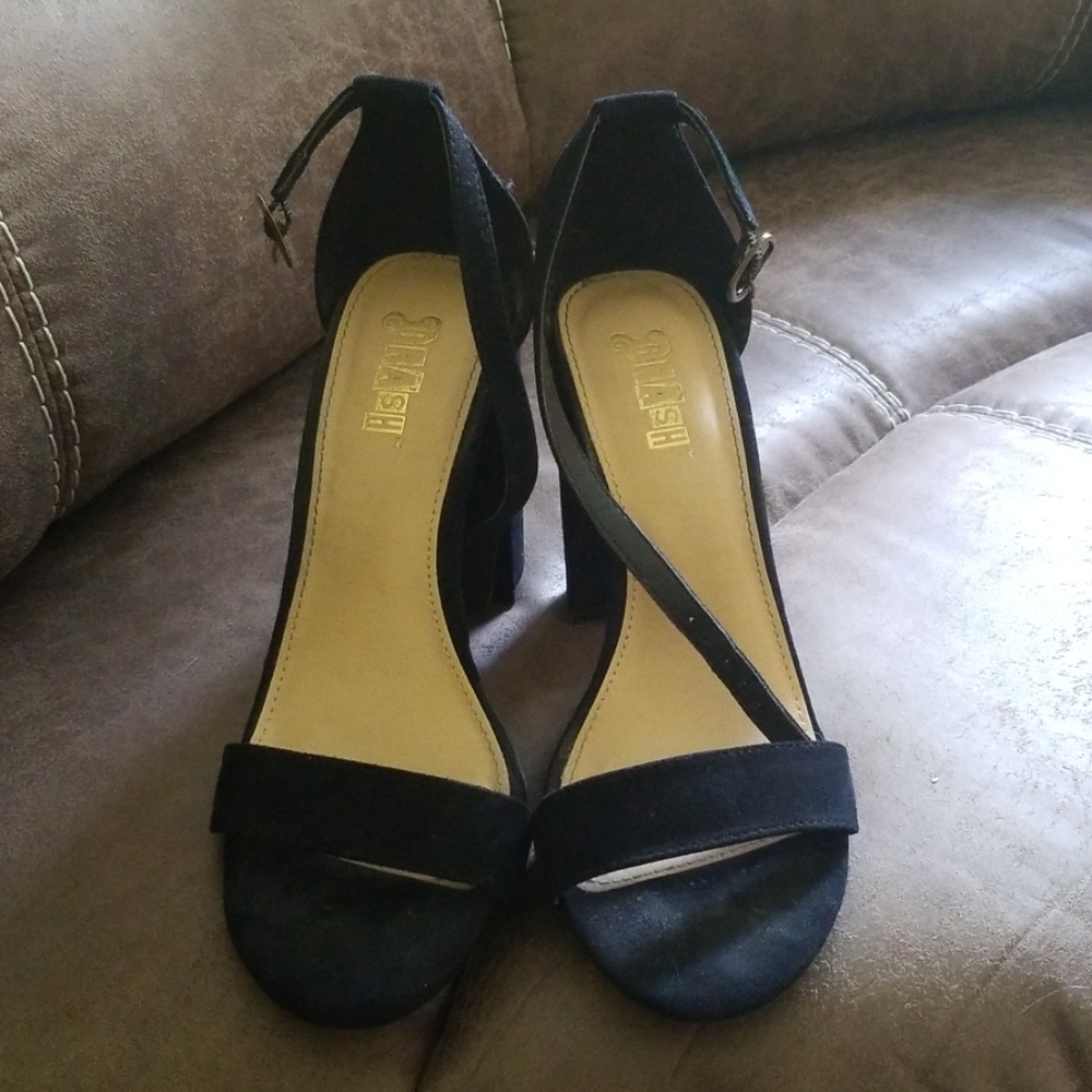 Ankle Strap Black Heels size 7.5